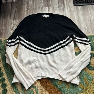 Pink Rose Black Knit Sweater